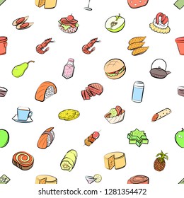 Various images set. Background for printing, design, web. Usable as icons. Seamless. Colored.