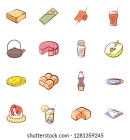 Various images set. Background for printing, design, web. Usable as icons. Colored.