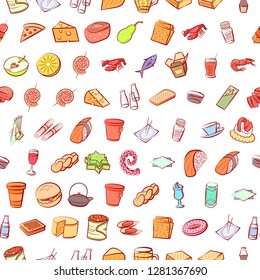 Various images set. Background for printing, design, web. Usable as icons. Seamless. Colored.