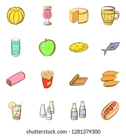 Various images set. Background for printing, design, web. Usable as icons. Colored.