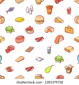 Various images set. Background for printing, design, web. Usable as icons. Seamless. Colored.