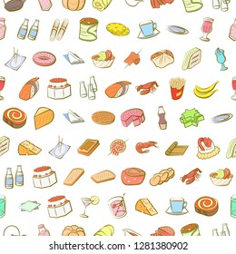 Various images set. Background for printing, design, web. Usable as icons. Seamless. Colored.