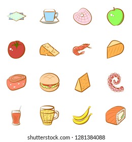 Various images set. Background for printing, design, web. Usable as icons. Colored.