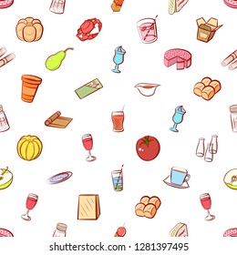 Various images set. Background for printing, design, web. Usable as icons. Seamless. Colored.