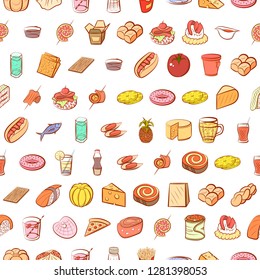 Various images set. Background for printing, design, web. Usable as icons. Seamless. Colored.