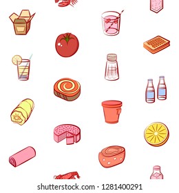 Various images set. Background for printing, design, web. Usable as icons. Seamless. Colored.