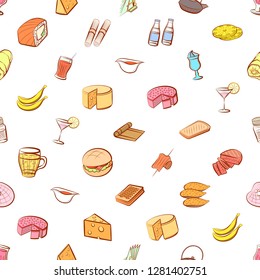 Various images set. Background for printing, design, web. Usable as icons. Seamless. Colored.