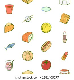 Various images set. Background for printing, design, web. Usable as icons. Seamless. Colored.