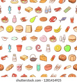 Various images set. Background for printing, design, web. Usable as icons. Seamless. Colored.