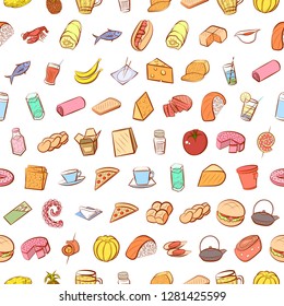 Various images set. Background for printing, design, web. Usable as icons. Seamless. Colored.