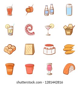 Various images set. Background for printing, design, web. Usable as icons. Colored.