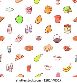 Various images set. Background for printing, design, web. Usable as icons. Seamless. Colored.