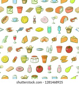 Various images set. Background for printing, design, web. Usable as icons. Seamless. Colored.