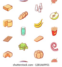 Various images set. Background for printing, design, web. Usable as icons. Seamless. Colored.