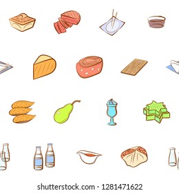 Various images set. Background for printing, design, web. Usable as icons. Seamless. Colored.