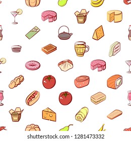 Various images set. Background for printing, design, web. Usable as icons. Seamless. Colored.
