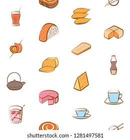 Various images set. Background for printing, design, web. Usable as icons. Seamless. Colored.