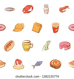 Various images set. Background for printing, design, web. Usable as icons. Seamless. Colored.