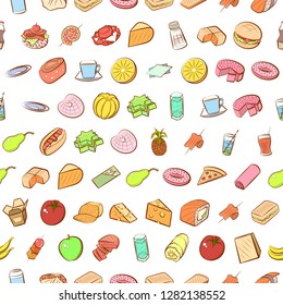 Various images set. Background for printing, design, web. Usable as icons. Seamless. Colored.