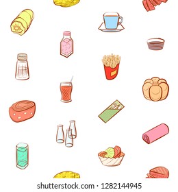 Various images set. Background for printing, design, web. Usable as icons. Seamless. Colored.