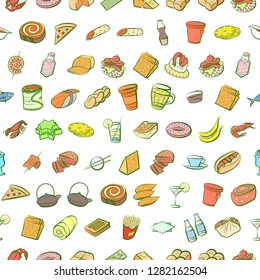 Various images set. Background for printing, design, web. Usable as icons. Seamless. Colored.
