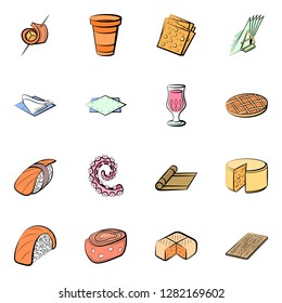 Various images set. Background for printing, design, web. Usable as icons. Colored.