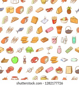 Various images set. Background for printing, design, web. Usable as icons. Seamless. Colored.