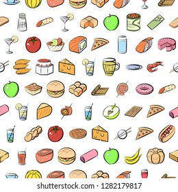 Various images set. Background for printing, design, web. Usable as icons. Seamless. Colored.