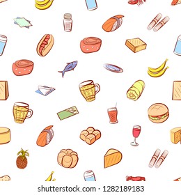 Various images set. Background for printing, design, web. Usable as icons. Seamless. Colored.