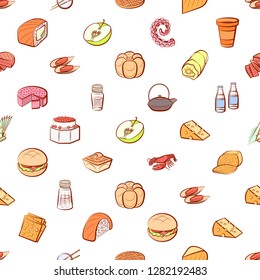 Various images set. Background for printing, design, web. Usable as icons. Seamless. Colored.