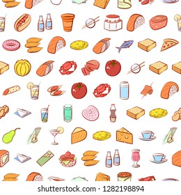 Various images set. Background for printing, design, web. Usable as icons. Seamless. Colored.