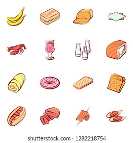 Various images set. Background for printing, design, web. Usable as icons. Colored.