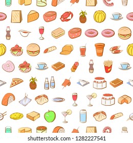 Various images set. Background for printing, design, web. Usable as icons. Seamless. Colored.