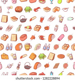 Various images set. Background for printing, design, web. Usable as icons. Seamless. Colored.