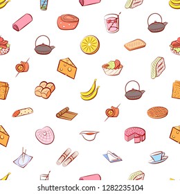 Various images set. Background for printing, design, web. Usable as icons. Seamless. Colored.