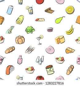 Various images set. Background for printing, design, web. Usable as icons. Seamless. Colored.