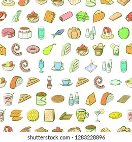Various images set. Background for printing, design, web. Usable as icons. Seamless. Colored.