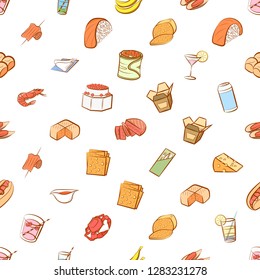 Various images set. Background for printing, design, web. Usable as icons. Seamless. Colored.