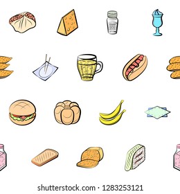 Various images set. Background for printing, design, web. Usable as icons. Seamless. Colored.