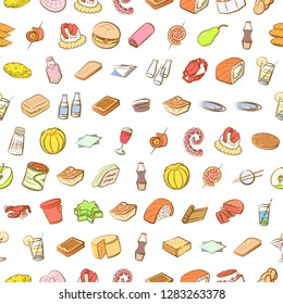 Various images set. Background for printing, design, web. Usable as icons. Seamless. Colored.