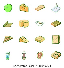 Various images set. Background for printing, design, web. Usable as icons. Colored.