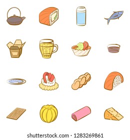 Various images set. Background for printing, design, web. Usable as icons. Colored.