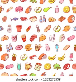 Various images set. Background for printing, design, web. Usable as icons. Seamless. Colored.