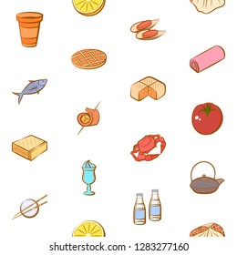 Various images set. Background for printing, design, web. Usable as icons. Seamless. Colored.