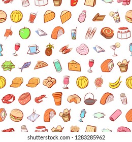 Various images set. Background for printing, design, web. Usable as icons. Seamless. Colored.