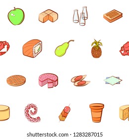 Various images set. Background for printing, design, web. Usable as icons. Seamless. Colored.
