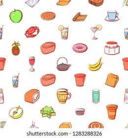 Various images set. Background for printing, design, web. Usable as icons. Seamless. Colored.