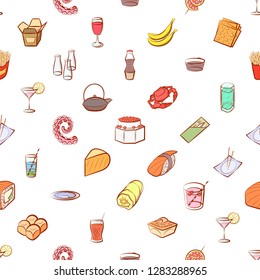 Various images set. Background for printing, design, web. Usable as icons. Seamless. Colored.