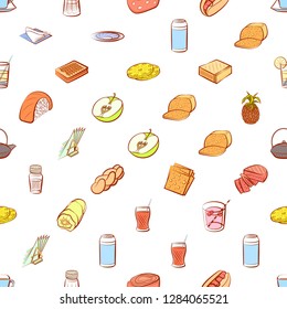 Various images set. Background for printing, design, web. Usable as icons. Seamless. Colored.