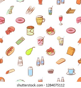 Various images set. Background for printing, design, web. Usable as icons. Seamless. Colored.